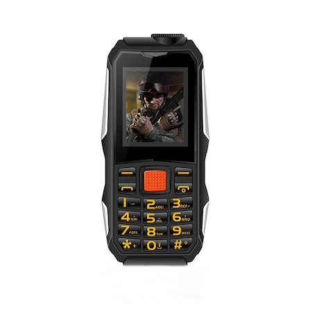 Telefon militar SYNO, 1.8 inch 2800mAh, Radio FM, Lanterna, Dual SIM, Negru