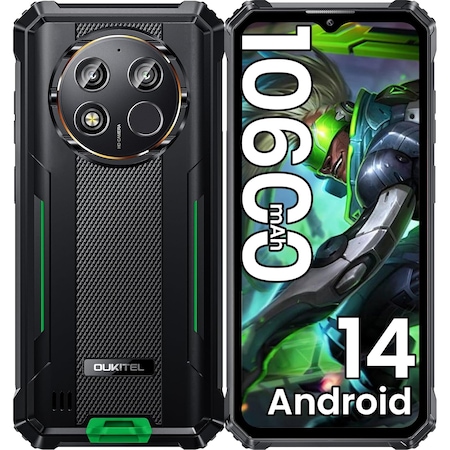 Telefon Mobil OUKITEL WP28E, Android 14, Baterie 10600mAh, 16GB + 64GB, 6, 52 inchi, Camera 13MP, SIM dual 4G/NFC/GPS/IP68/Verde