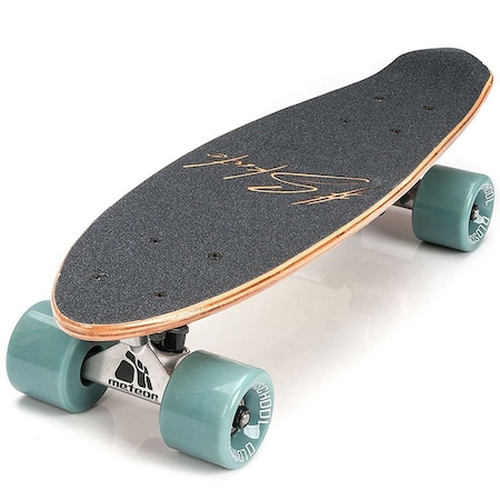 Skateboard, Meteor, 56.5 cm, ABEC-7, Negru/Verde