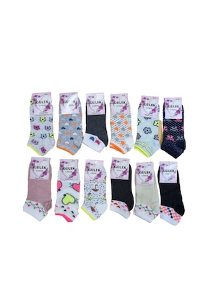 Set 12 sosete dama, 80%bumbac 20%poliester, 36-40, diverse modele