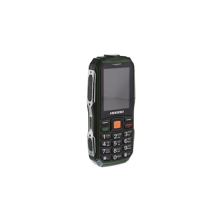 Telefon militar H628, 13800 mAh, Dual SIM, FM radio, Lanterna, Verde-Gri