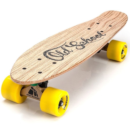 Skateboard Old School, bambus si artar canadian, 57x16x10,5cm, Bej