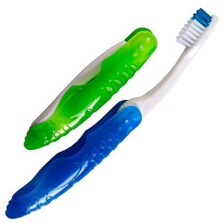 Perii de Dinti, Pliabile, Verde si Albastru, de Voiaj, pentru Adulti - 2buc