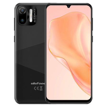 Telefon mobil Ulefone Note 6P Negru, 4G, Waterdrop 6.1" HD+, 2GB RAM, 32GB ROM, Android 11 Go, SC9863A OctaCore, 3300mAh, Dual SIM