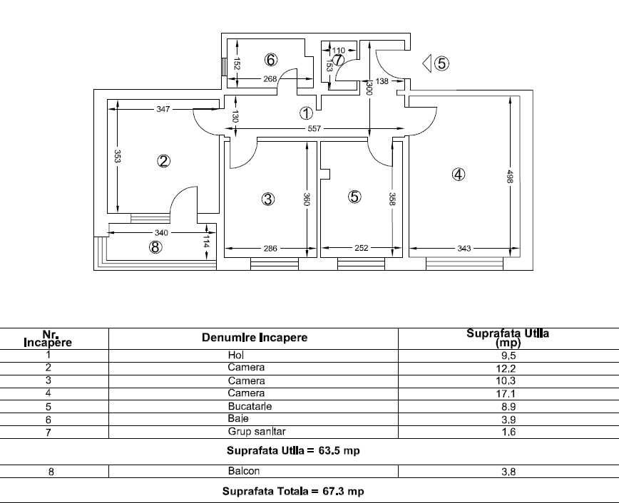 Proprietar vand apartament 3 camere decomandat Constanta