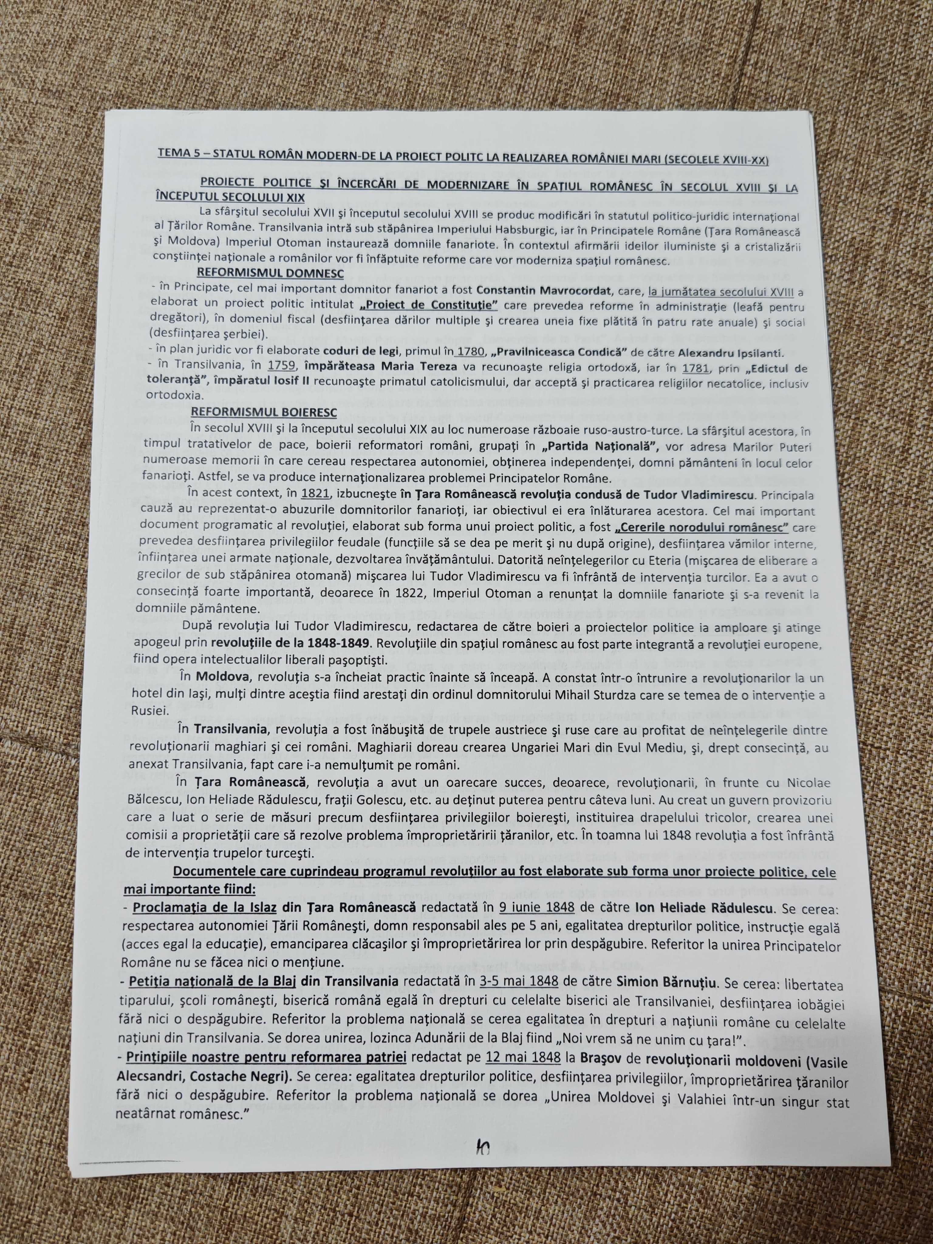 Materie BAC Istorie Alexandria